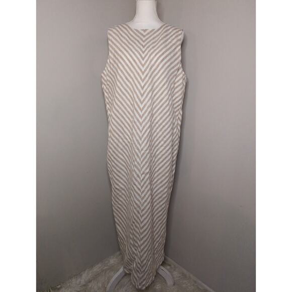 Everlane Dresses & Skirts - Everlane linen The Bias Cut striped sleeveless dress